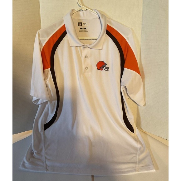 Cleveland Browns Polo Shirt Mens Large White‎ - Picture 1 of 4